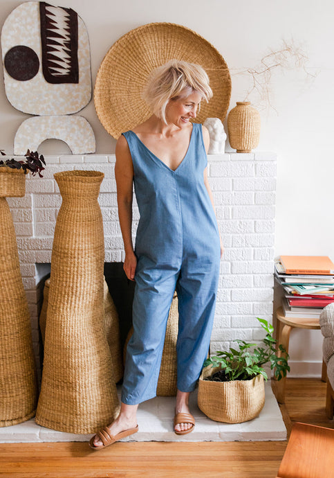 Chambray Jumpsuit - Sky Blue