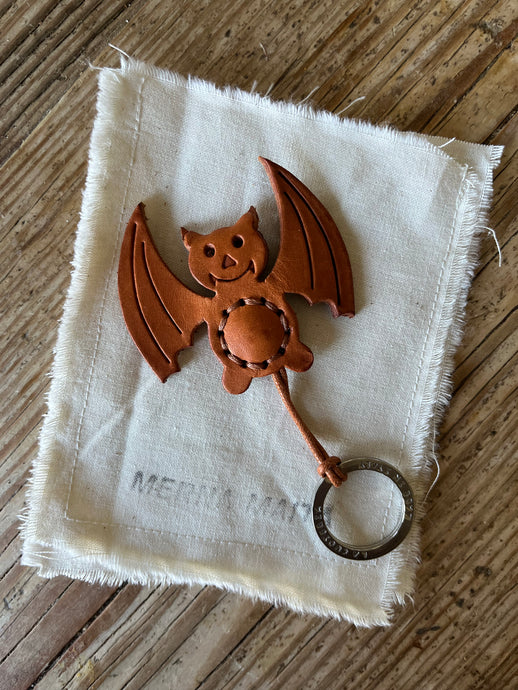 Leather Key Ring - Bat